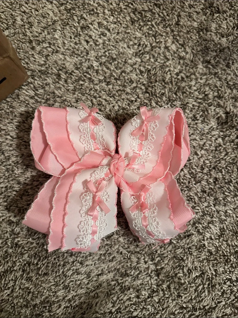 Pink Lace Bow large